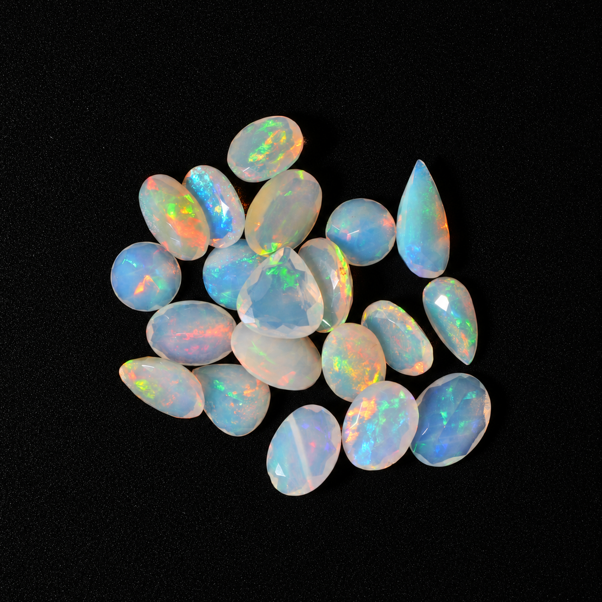 White Opal Wholesale Gemstones, 100% Natural Precious Gems, White Faceted Loose Gems, 10-15mm, Mixed, 5 Carats+