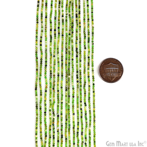 Green Opal Rondelle Beads, 13 Inch Gemstone Strands, Drilled Strung Nugget Beads, Faceted Round, 2-2.5mm
