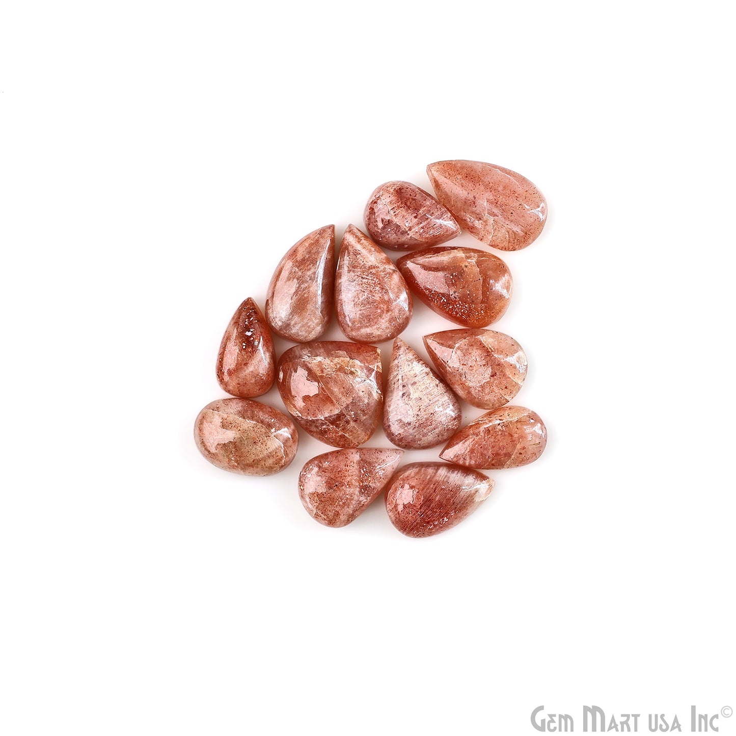 Natural Strawberry Quartz Cab Pears Cabochon Gemstones 1-1.5 Inch, 1 pc