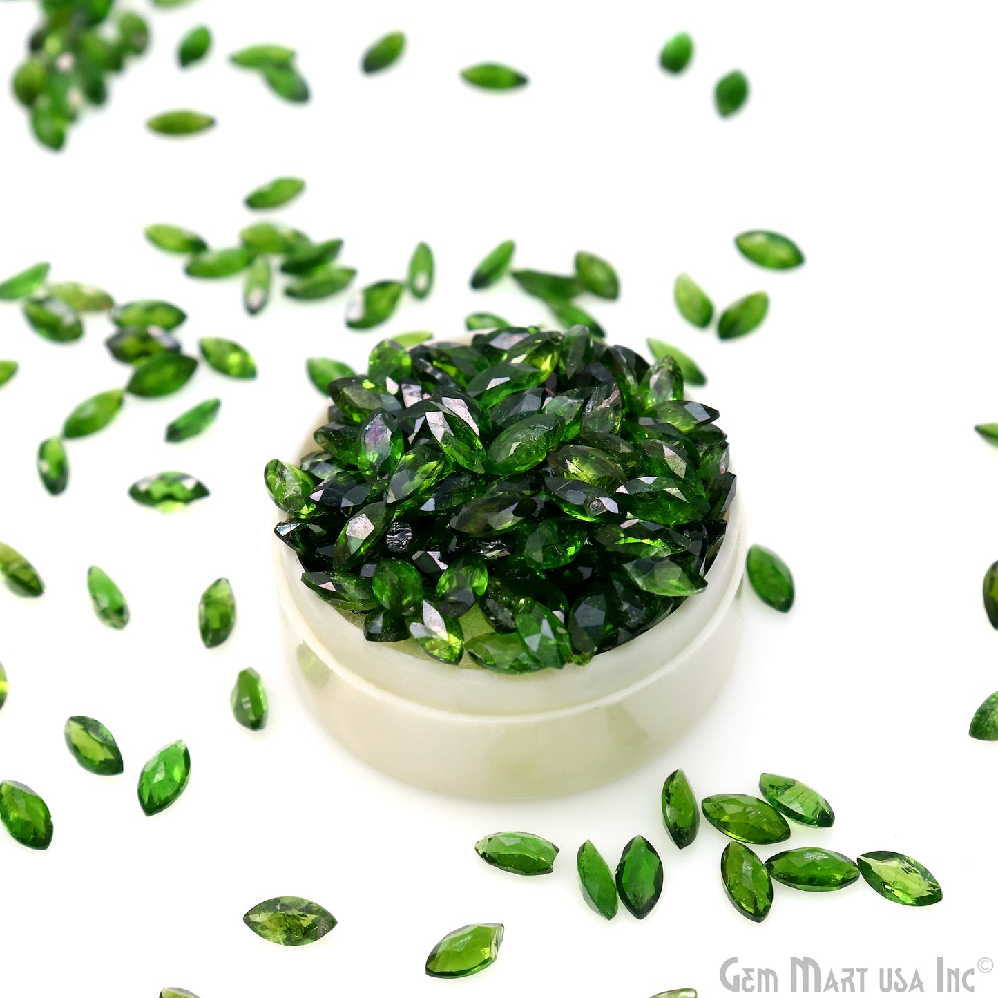 Chrome Diopside Wholesale Gemstones, 100% Natural Semi-Precious Gems, Green Faceted Loose Gems, 6x3mm, Marquise, 5 Carats