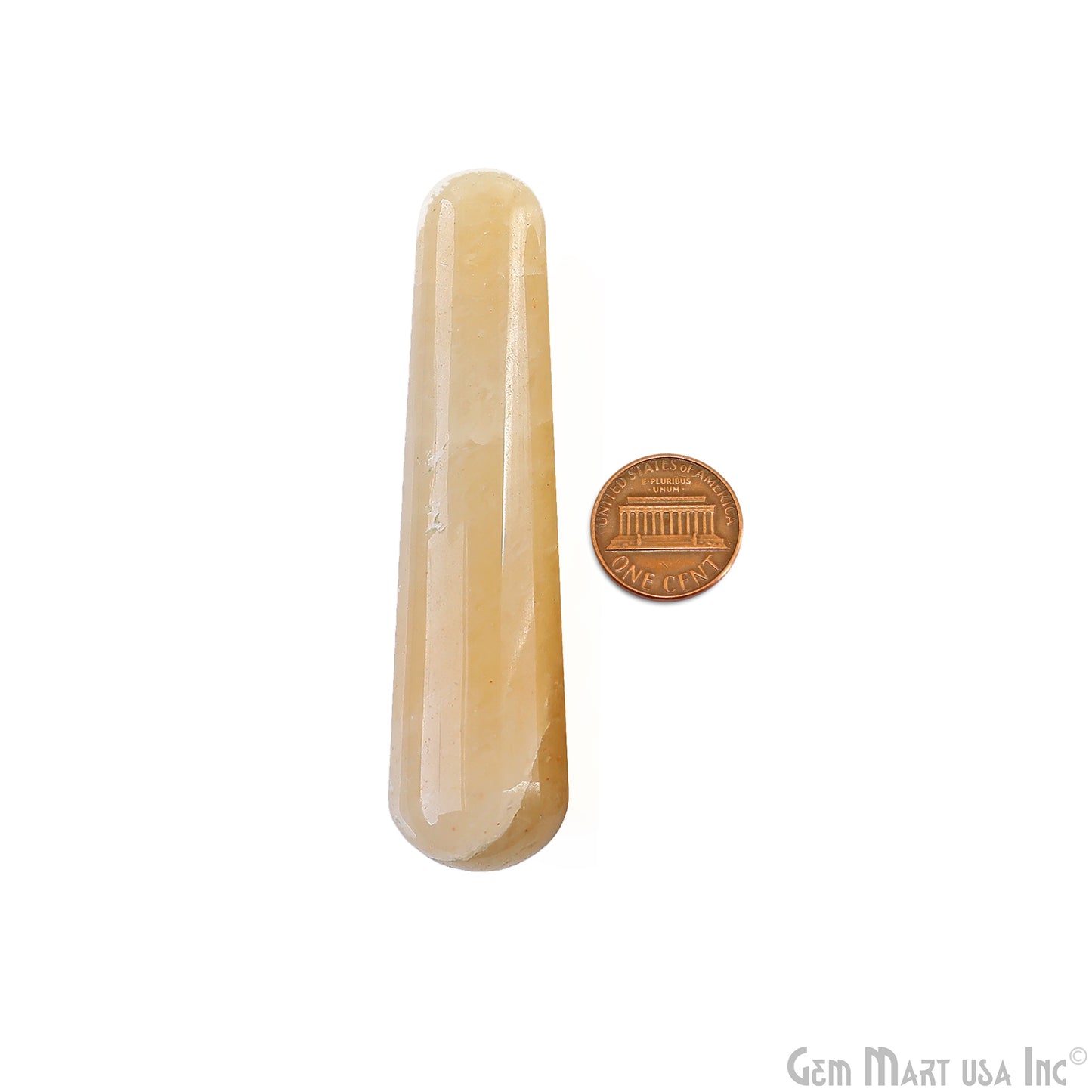 Yellow Aventurine Massage Crystal Wand, Healing Point Wand, Self Care, Spa Tool, Calming & Anti-Stress Stone, 2-3 inch