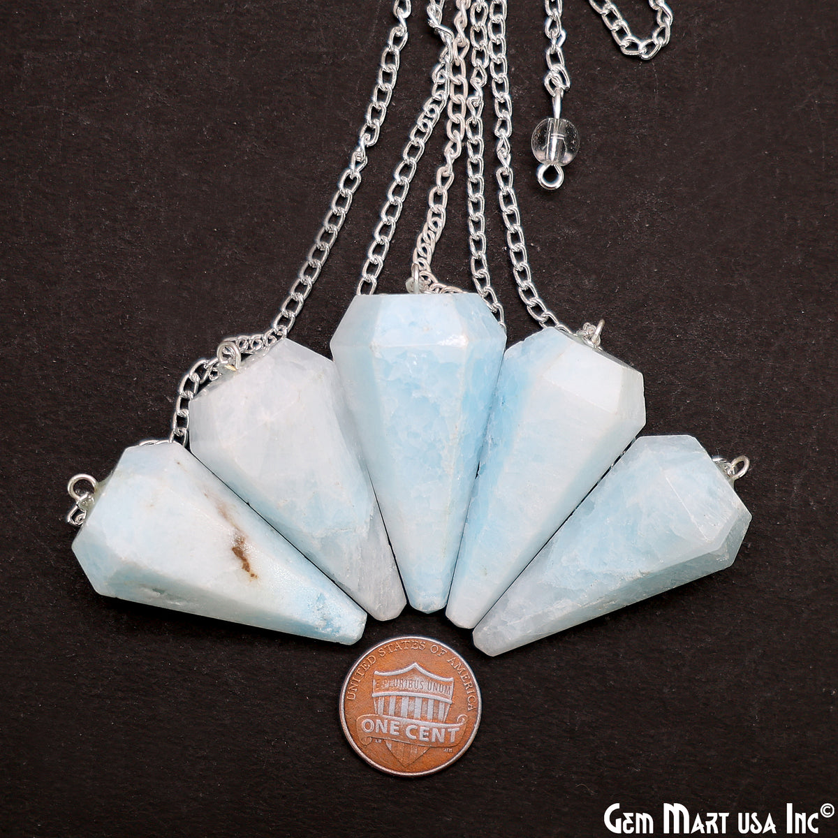 Healing Dowsing Pendulum Pendant & Silver Plated Chain (Pick Your Gemstone)