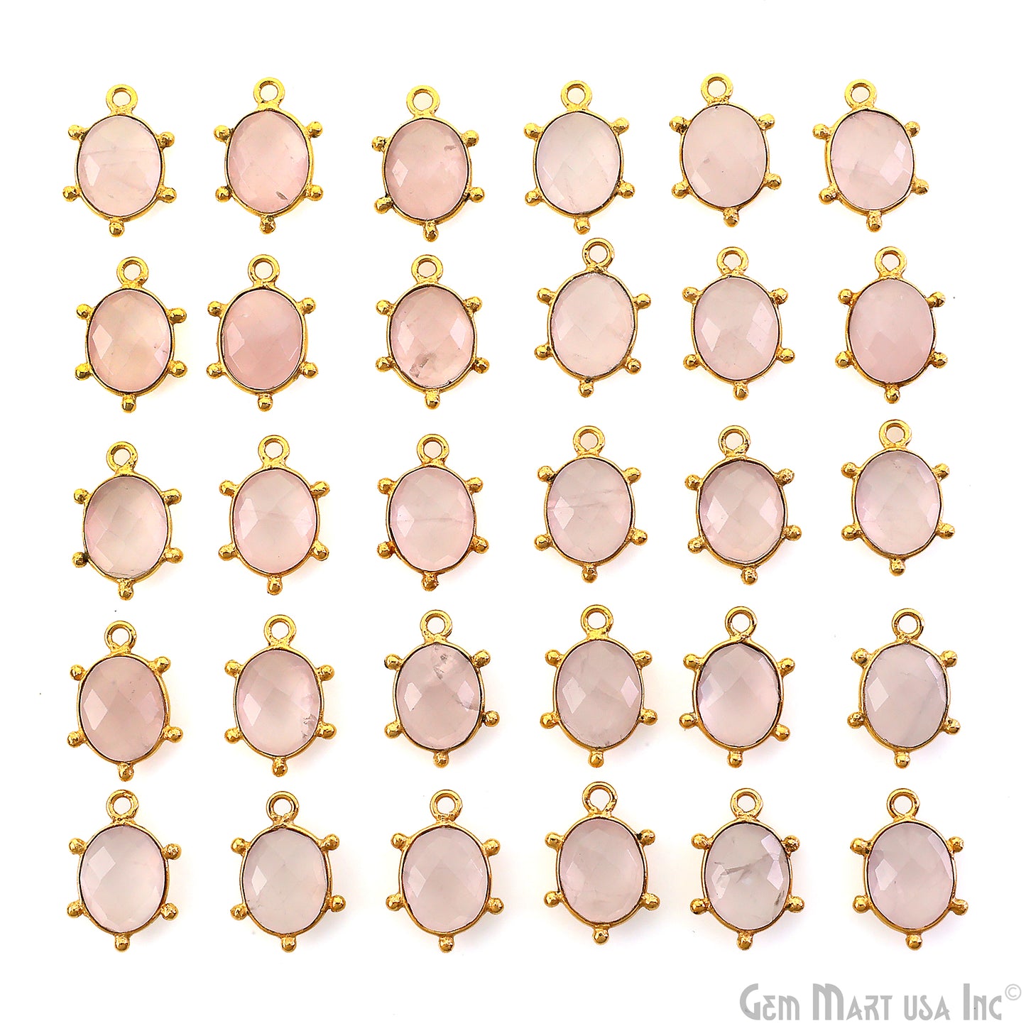 Oval 15x11mm Design Bezel Gold Plated Single Bail Gemstone Connector
