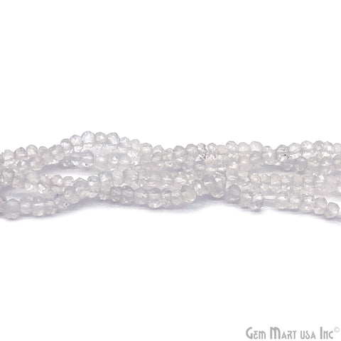 Crystal Rondelle Beads, 13 Inch Gemstone Strands, Drilled Strung Nugget Beads, Faceted Round, 3mm