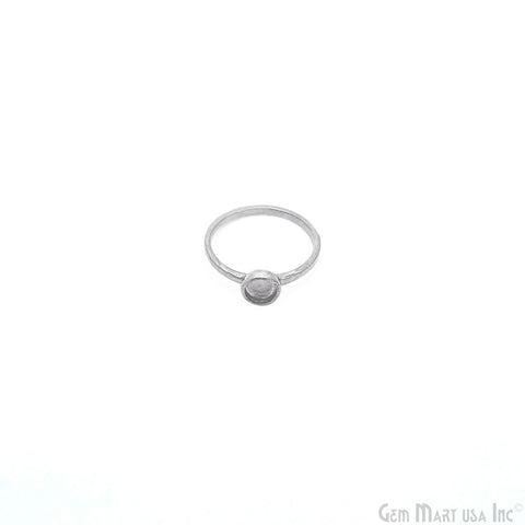 Round Bezel Cup Blank Ring Silver Plated 5mm Round Stone Slot With Open Backing, Ring Setting