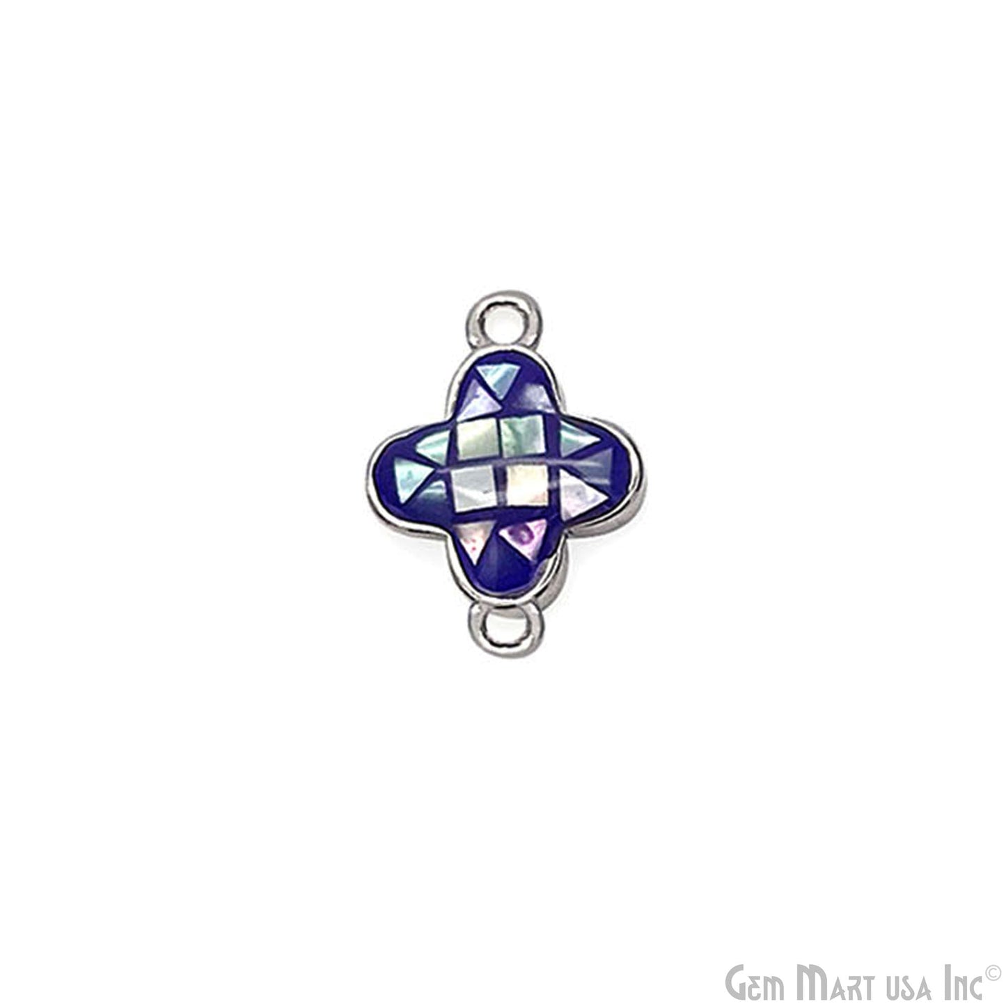 Shell Charm Clover 10mm Double Bail Bracelet Charm Pendant Jewelry GemMartUSA