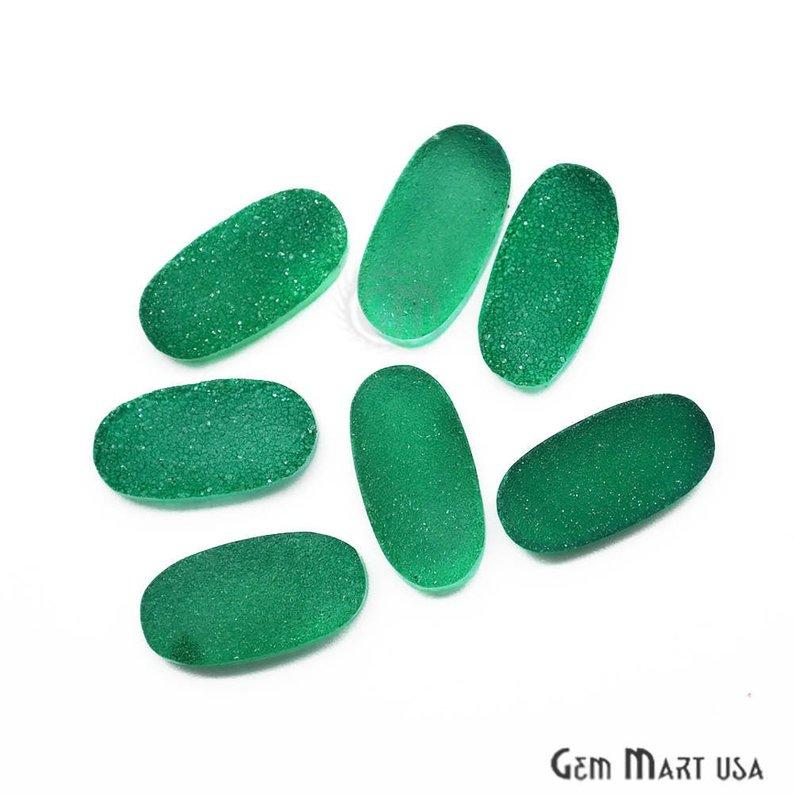 Plain Color Druzy 10x20mm Oval Shape Loose Cabochon (Pick Your Color) - GemmartUSA