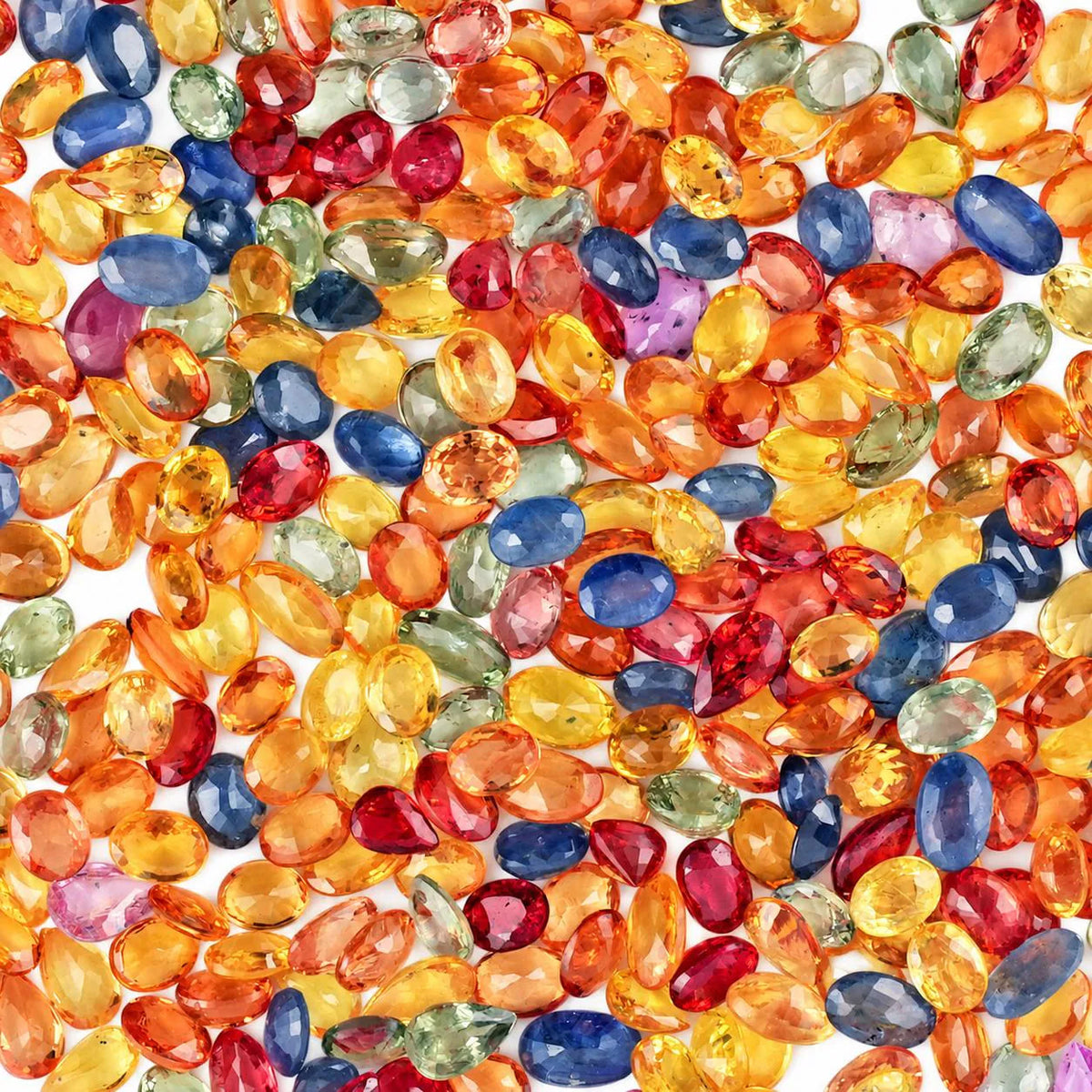 Multi Sapphire Wholesale Gemstones, 100% Natural Precious Gems, Multi Color Faceted Loose Gems, 5x3mm, Oval and Pear, 5+ Carats