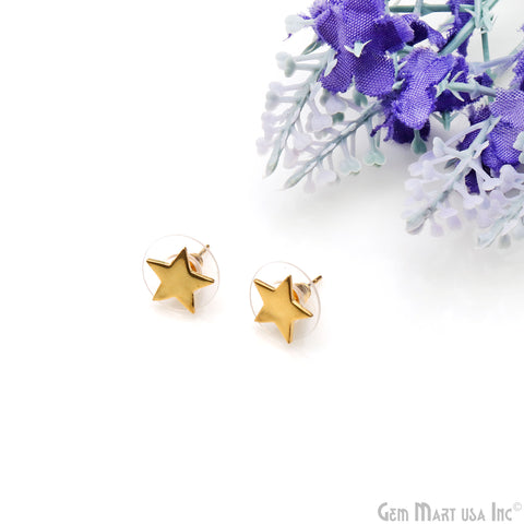 Star Shape Gold Plated 10x8mm Minimalist Stud Earrings
