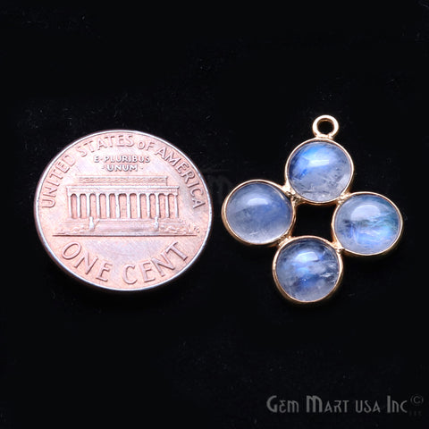 DIY Rainbow Moonstone 22x16mm Gold Plated Chandelier Finding Component - GemMartUSA
