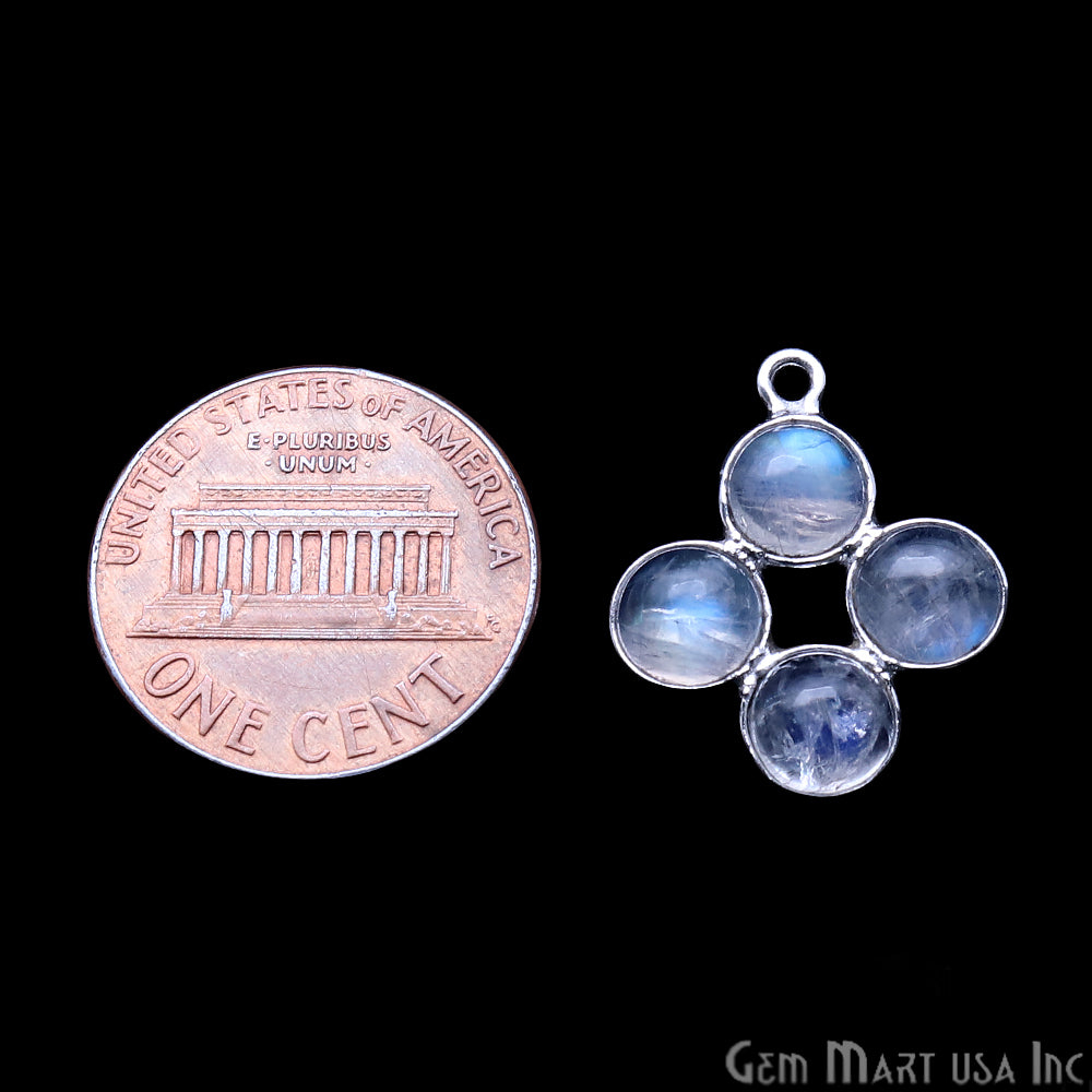 DIY Rainbow Moonstone 20x17mm Single Bail Chandelier Finding Component (Pick Your Metal) - GemMartUSA