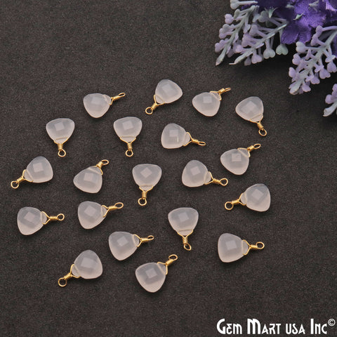 Trillion 8mm Gold Plated Wire Wrapped Gemstone Connector (Pick Stone) - GemMartUSA