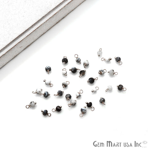 10pc Lot Faceted Tiny Silver Wire Wrapped Connector (Pick Gemstone) - GemMartUSA