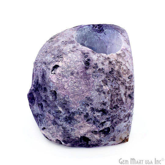 Purple Agate Crystal Votive Candle Holder, Crystal Cluster Tealight Holder