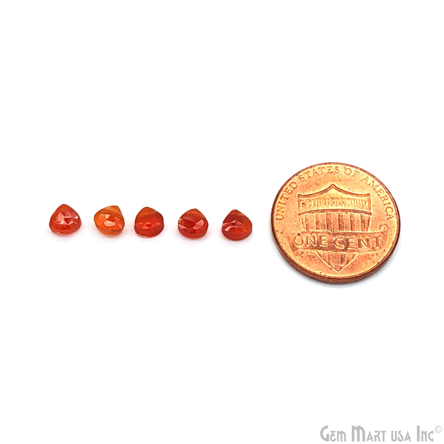 Carnelian Wholesale Gemstones, 100% Natural Semi-Precious Gems, Orange Faceted Loose Gems, 5mm, Drop, 5PC
