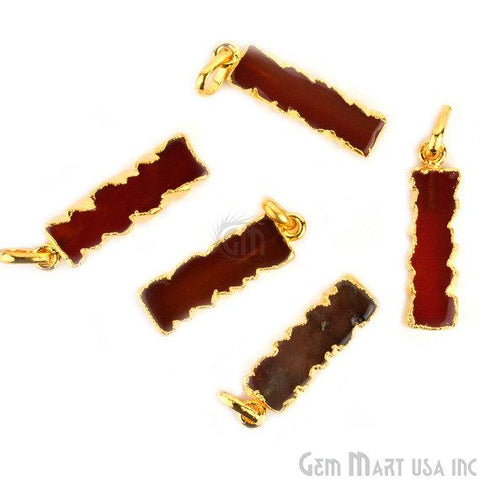 Electroplated Gemstone Rectangle Shape Bar Pendant (50001) - GemMartUSA