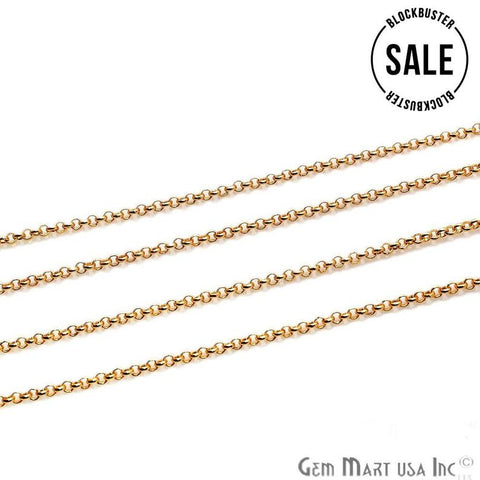 Link Finding Gold Plated Necklace Station Rosary Chain - GemMartUSA