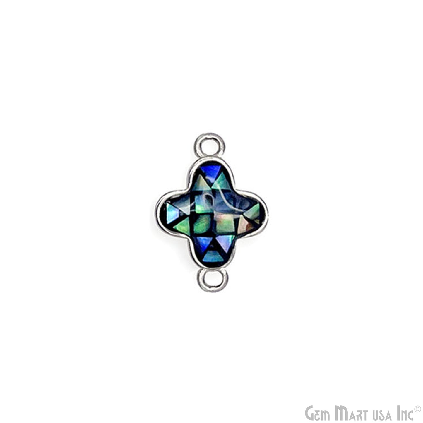 Shell Charm Clover 10mm Double Bail Bracelet Charm Pendant