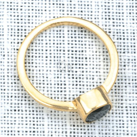 Gold Plated 6mm Cushion Shape Single Gemstone Solitaire Ring - GemMartUSA
