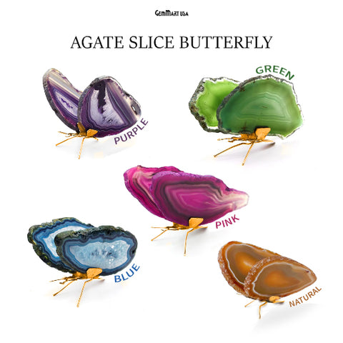 Agate Slice Butterfly, Home Decor, Boho Decor, Agate Slice, Butterfly Wings, Agate Geode, Gemstone Butterfly