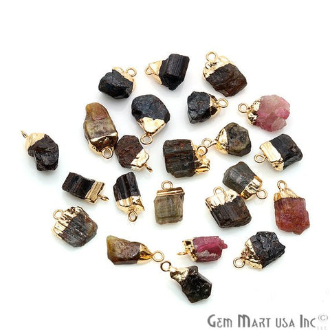 Rough Gemstone Necklace Pendant 15X10mm (approx) Raw Free From Gold Electroplated Gemstone