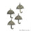 Umbrella Shape Diamond Charms Pendant, 15x11mm 925 Sterling Silver Pave Charms - GemMartUSA (755140132911)