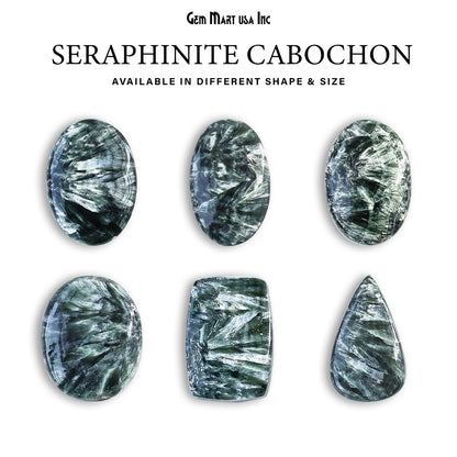 Natural Seraphinite Cab Striped Cabochon Gemstones