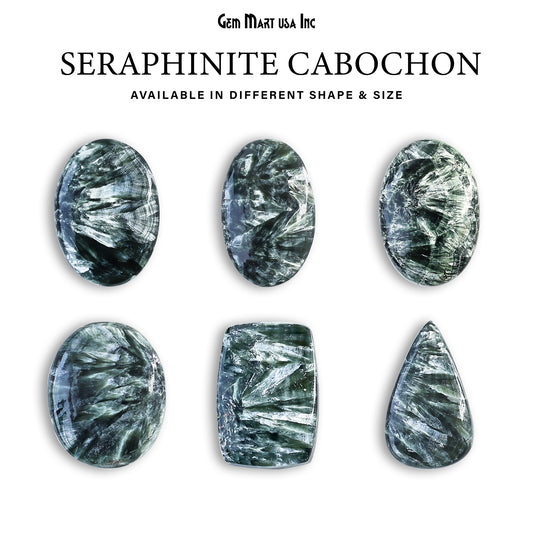 Natural Seraphinite Cab Striped Cabochon Gemstones