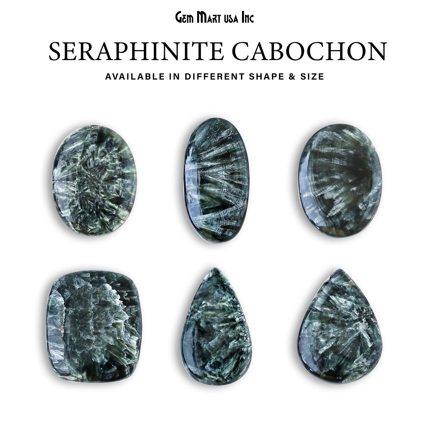Natural Seraphinite Cab Striped Cabochon Gemstones