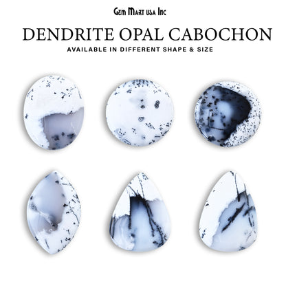 Natural Dendrite Opal Cab Striped Cabochon Gemstones, 1 pc