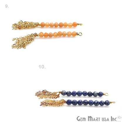 DIY Gemstone Beads Gold 29x3mm Dangle Drop Earring Connector Findings