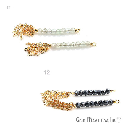 DIY Gemstone Beads Gold 29x3mm Dangle Drop Earring Connector Findings