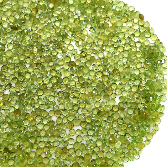 Peridot Wholesale Gemstones, 100% Natural Semi-Precious Gems, Green Faceted Loose Gems, 4-8mm, Mixed, 50 Carats
