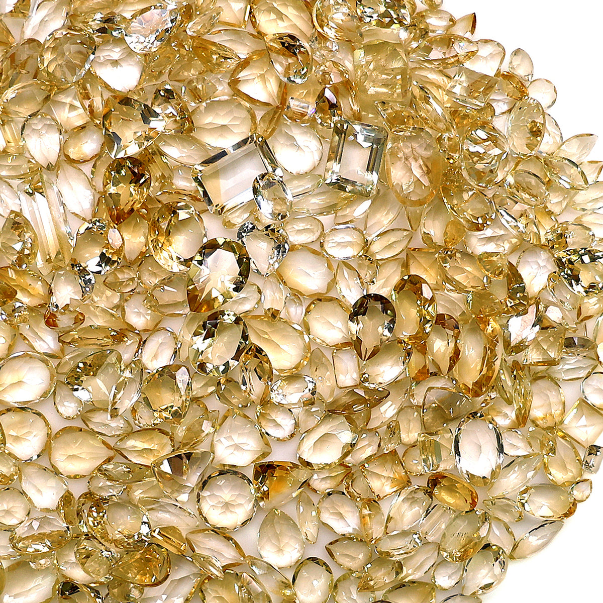 Citrine Wholesale Gemstones, 100% Natural Semi-Precious Gems, Yellow Faceted Loose Gems, 4-8mm, Mixed, 50 Carats