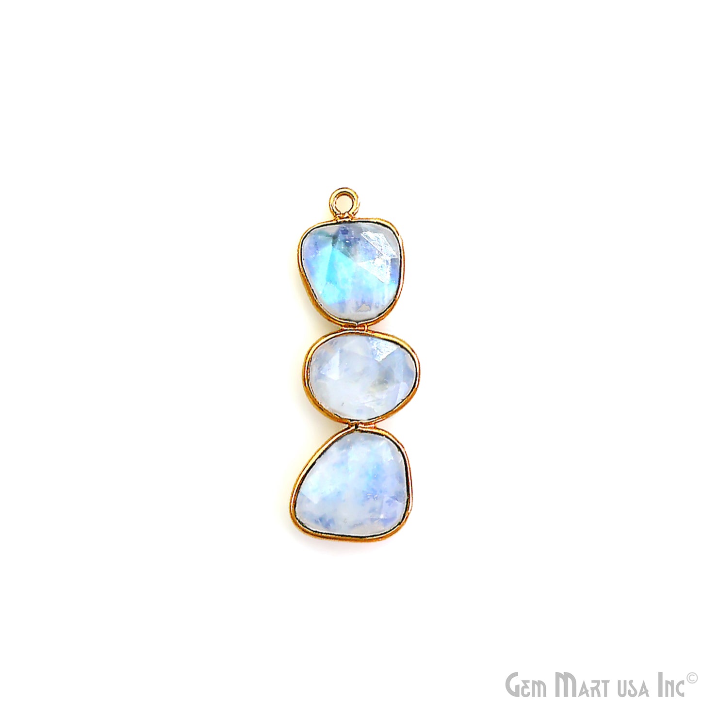 Rainbow Moonstone 33x12mm Single Bail Chandelier Finding Component
