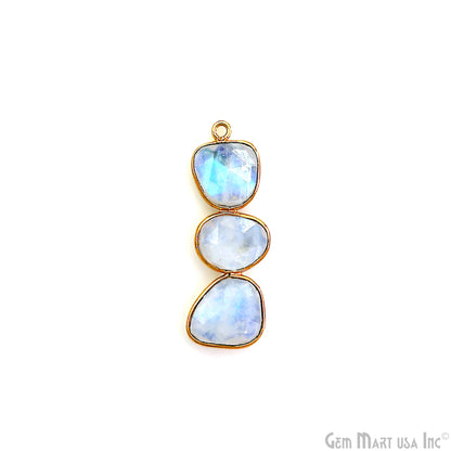 Rainbow Moonstone 33x12mm Single Bail Chandelier Finding Component