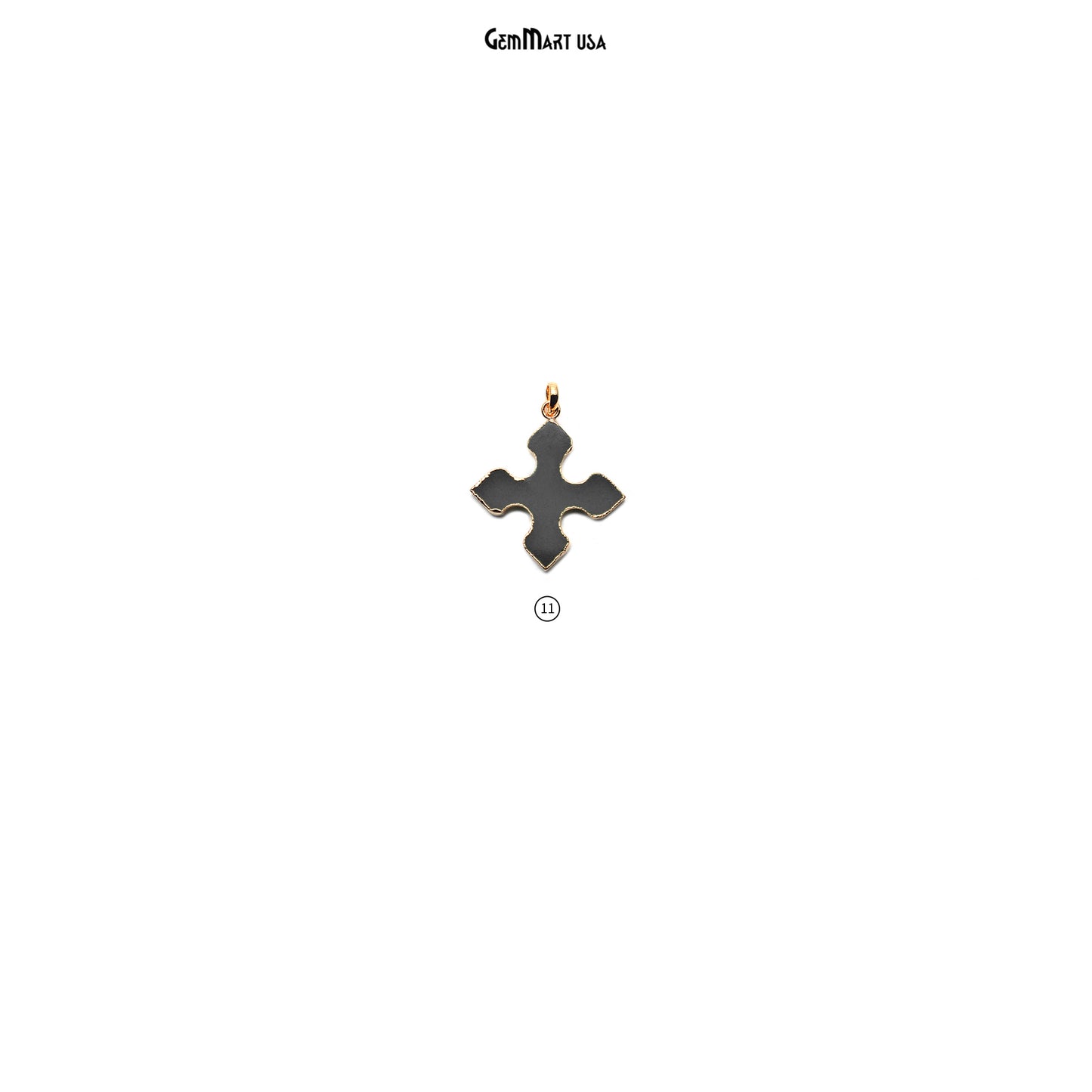 Gold Plated Gemstone 36x32mm Medieval Cross Shape Pendant