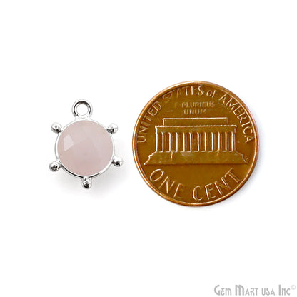 Round 13x11mm Design Bezel Single Plated Single Bail Gemstone Connector