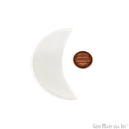 Selenite Crescent Moon SELENITE Charging Plate - White, Crescent Moon - Selenite Plate, Crystal Charging Plate, Crystal Tray