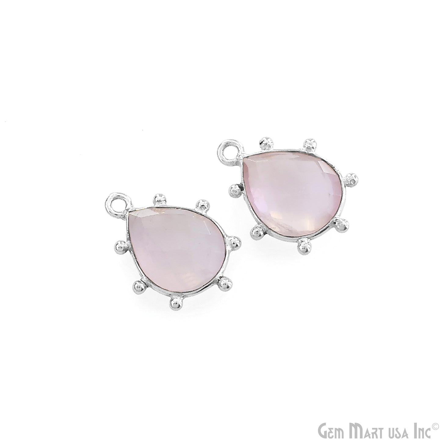 Pears 18x13mm Design Bezel Silver Plated Single Bail Gemstone Connector