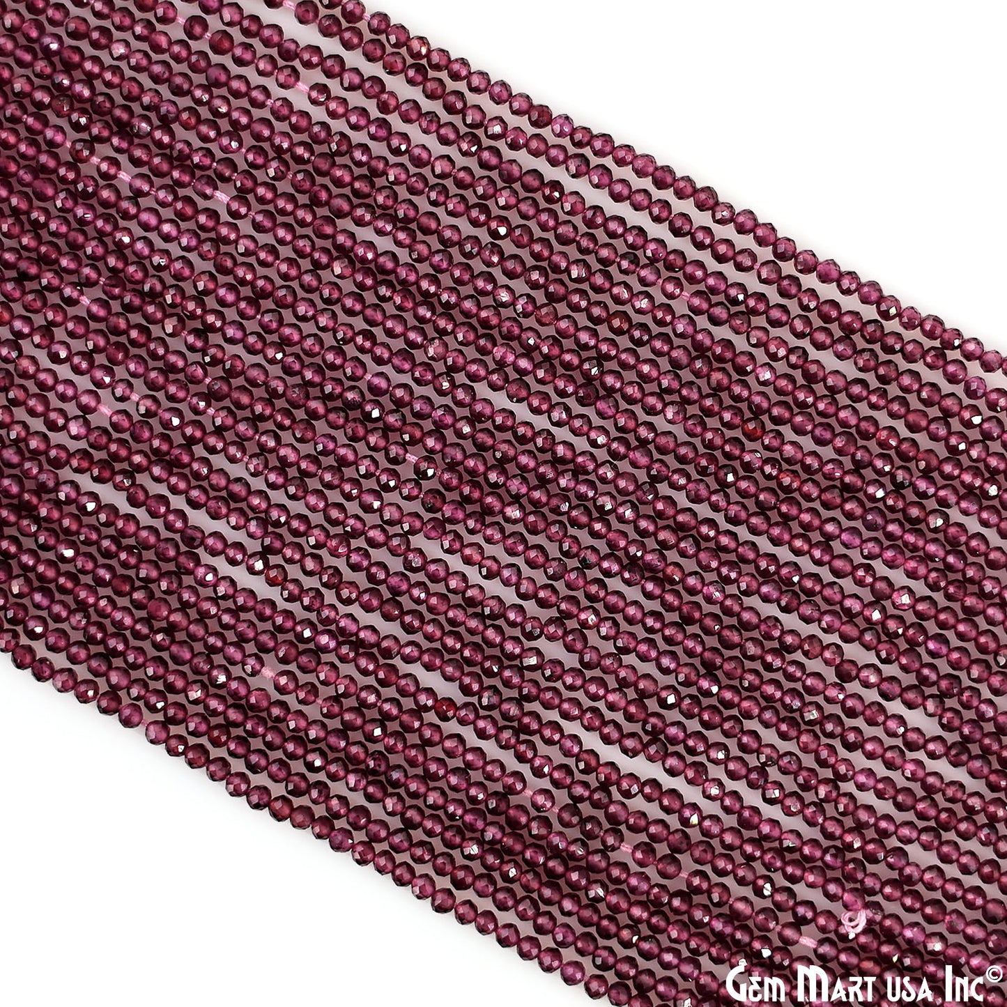 Rhodolite Rondelle Beads, 12-13 Inch Gemstone Strands, Drilled Strung Nugget Beads, Faceted Round, 2-2.5mm