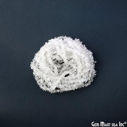 Crystal Chip Beads, 34 Inch, Natural Chip Strands, Drilled Strung Nugget Beads, 7-10mm, Polished, GemmartUSA (CHCY-70001)