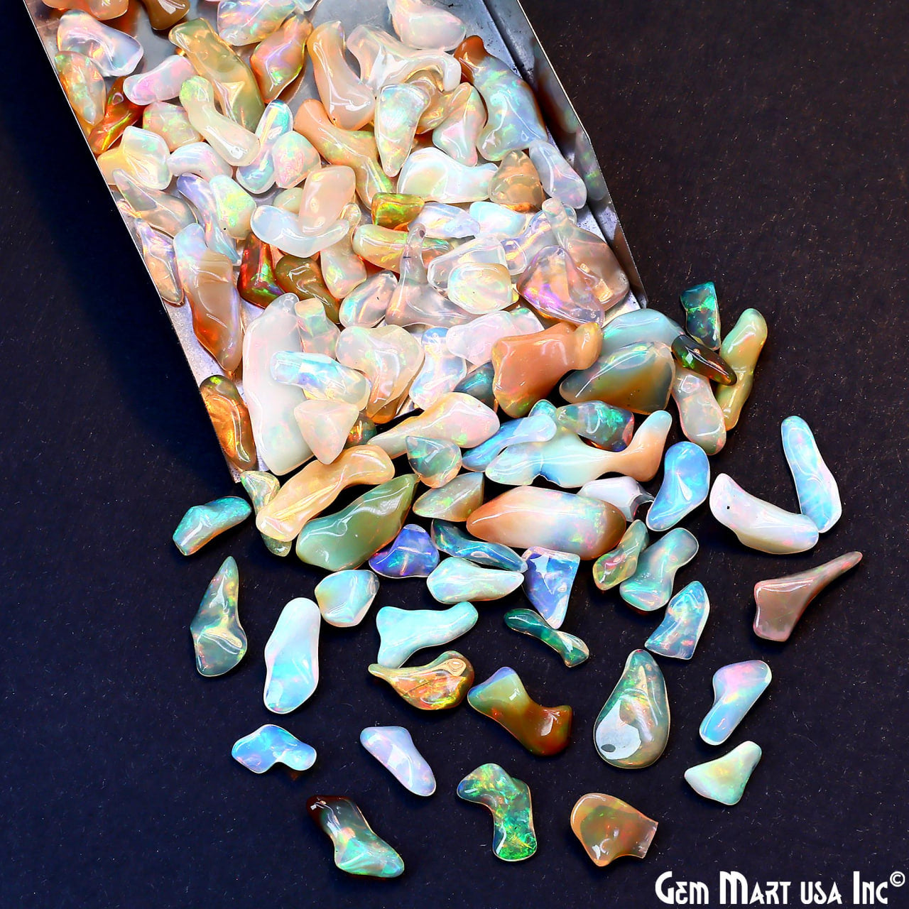 10ct Ethiopian Opal Gemstone Chips, 5-15mm Iridescent Freeform Pieces Crafts and Decor