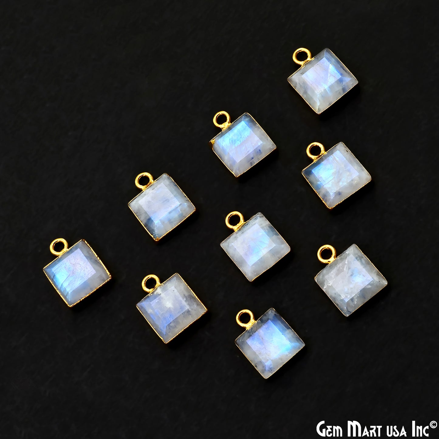 Gold Electroplated Bail 13x10mm Rectangle Shape Gemstone Connector