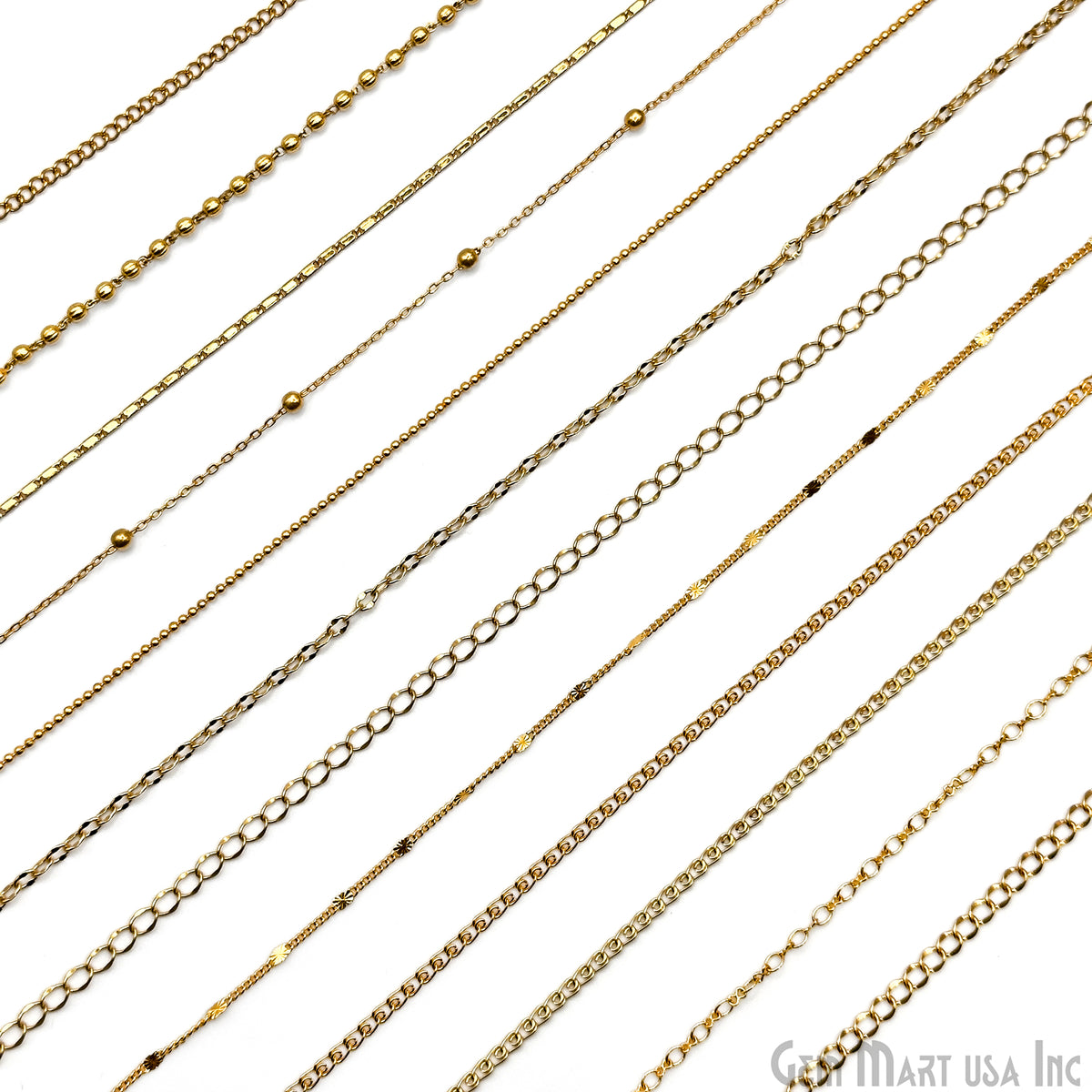Gold Plated Chain Bulk Lot, Dainty Link Finding Chain, Wholesale Thin Jewelry Chain, Necklace Bracelet, DIY Jewelry Starter Kit, 40+ ft