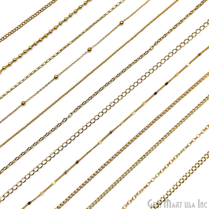 Gold Plated Chain Bulk Lot, Dainty Link Finding Chain, Wholesale Thin Jewelry Chain, Necklace Bracelet, DIY Jewelry Starter Kit, 40+ ft