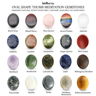 Thumb Massager stones 39x29mm Oval Hand Curved