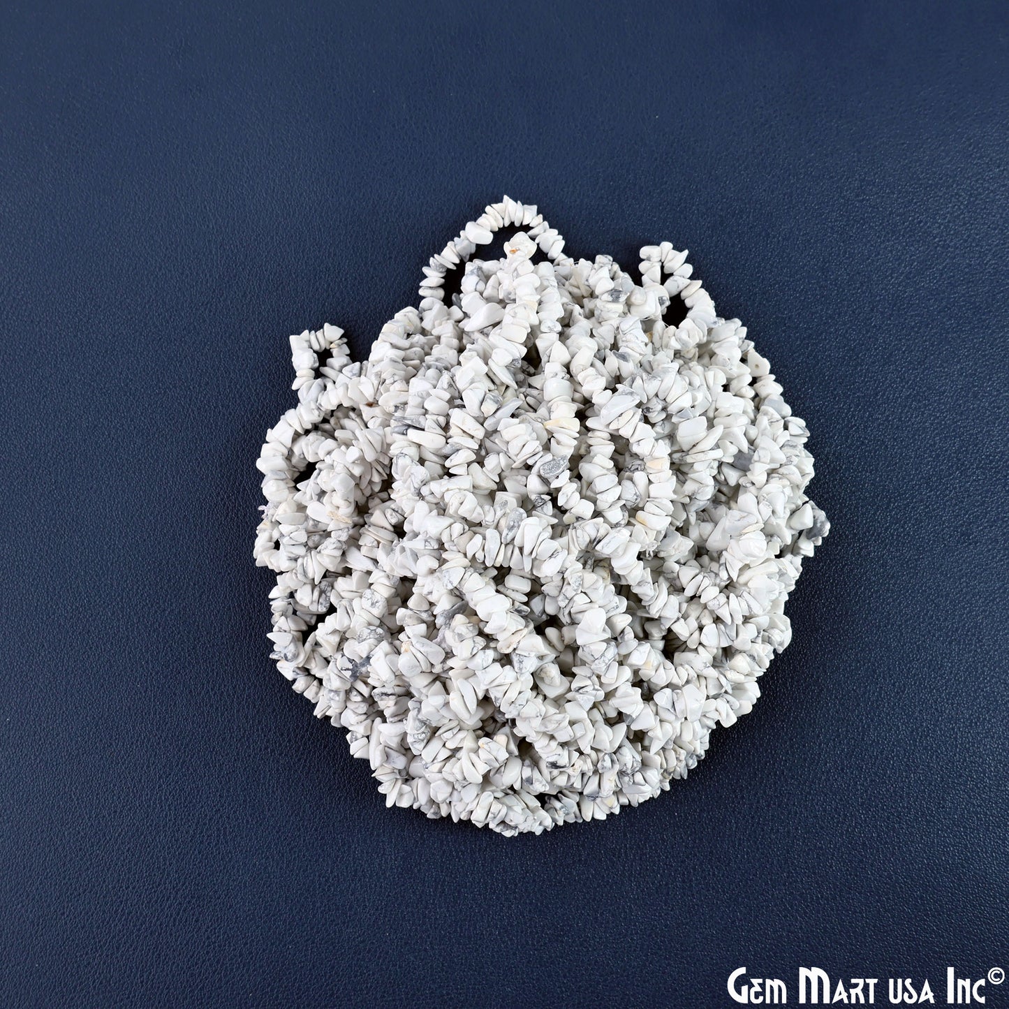 Howlite Chip Beads, 34 Inch, Natural Chip Strands, Drilled Strung Nugget Beads, 3-7mm, Polished, GemMartUSA (CHHW-70001)