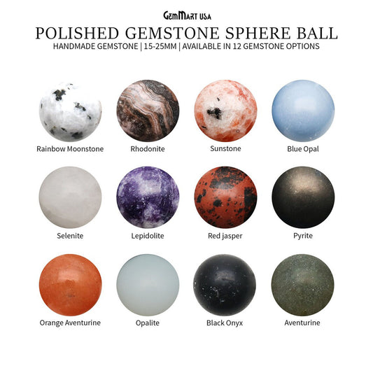 Gemstone Ball, 15-25mm Sphere ball, Reiki Healing Crystal, Crystal Ball, Healing Stone, Fortune Ball