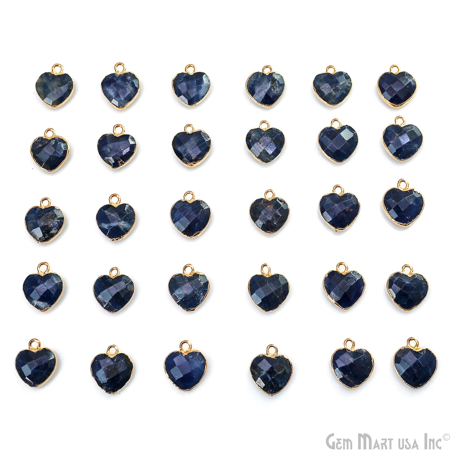 Heart Shape 13x12mm Gold Electroplated Single Bail Gemstone Connector Pendant